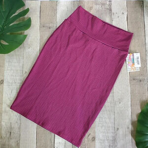 LULAROE | Cassie Pencil Skirt in Raspberry Stripe sz XS